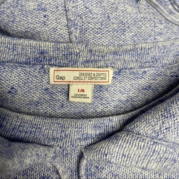As New Gap Blue Marled Knit Hooded Sweater - Picture 6 of 8